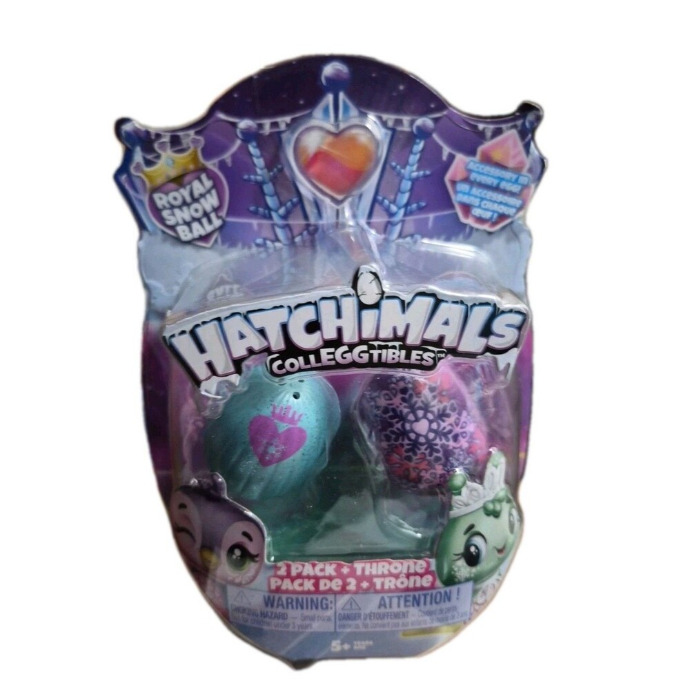 Hatchimals CollEGGtibles Royal Snow Ball 2 PACK & THRONE with 2 Accessories New